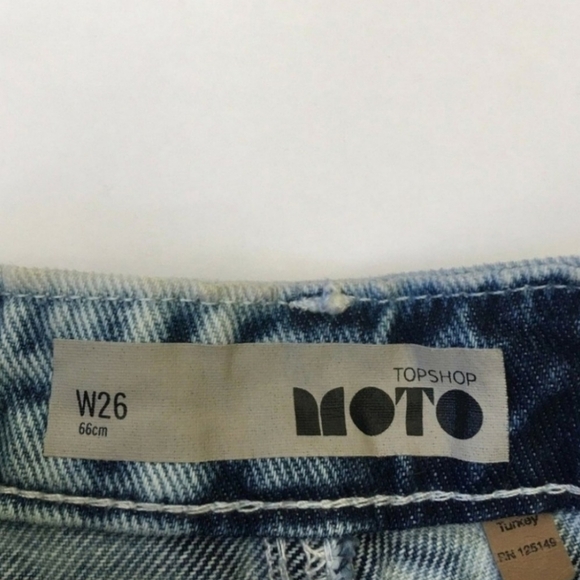 Top Shop Acid Wash Two Color Moto Shorts Spring Summer Daisy Dukes Bohemian - Picture 7 of 8